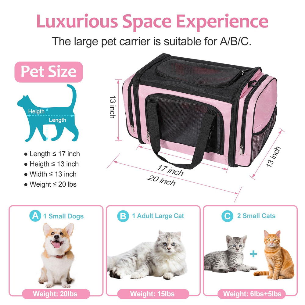 Discala soft cat carrier side zip for easy loading and ventilation