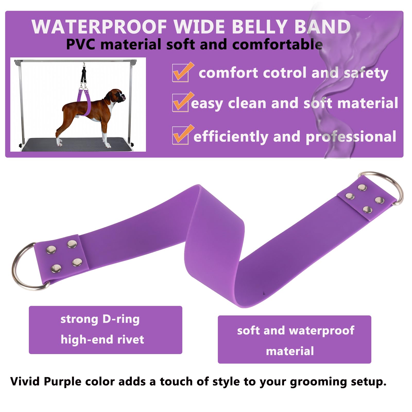 DISCPETSEC 2-inch-wide restraint band keeps dogs stable during trimming