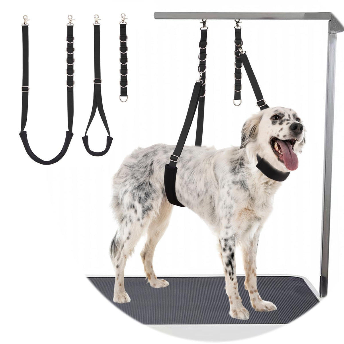 DISCPETSEC dog grooming belly strap with soft padding for gentle restraint