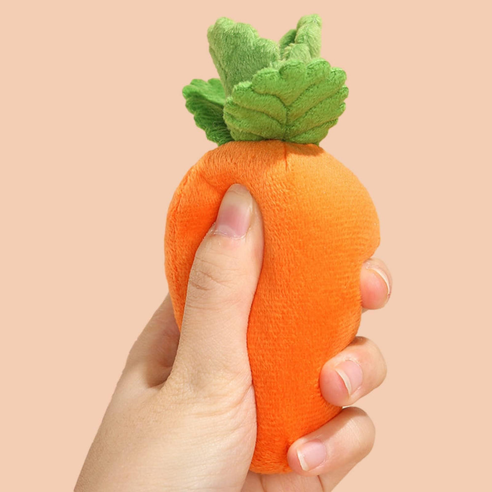 DIYGIFF carrot dog toy crystal plush plus sponge for soft, durable fun