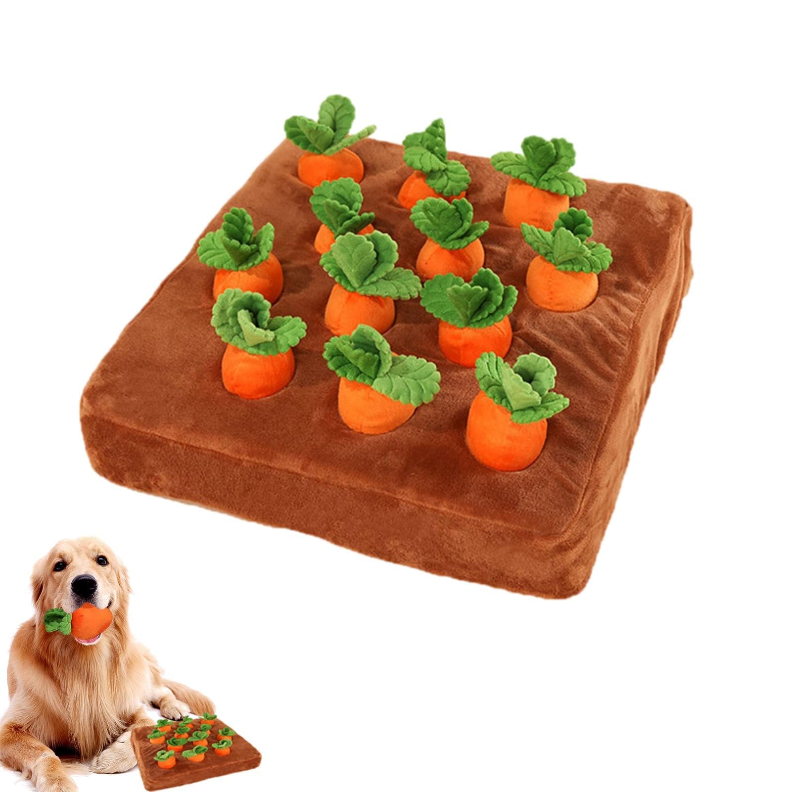 DIYGIFF carrot dog toy plush texture for gentle chewers and play