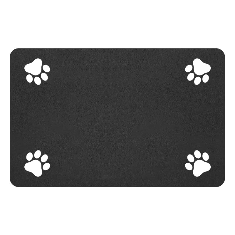 DK177 pet feeding mat absorbs spills over 27x17 inches to keep floors dry