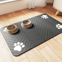 DK177 Pet Feeding Mat absorbs spills, keeping floors clean.