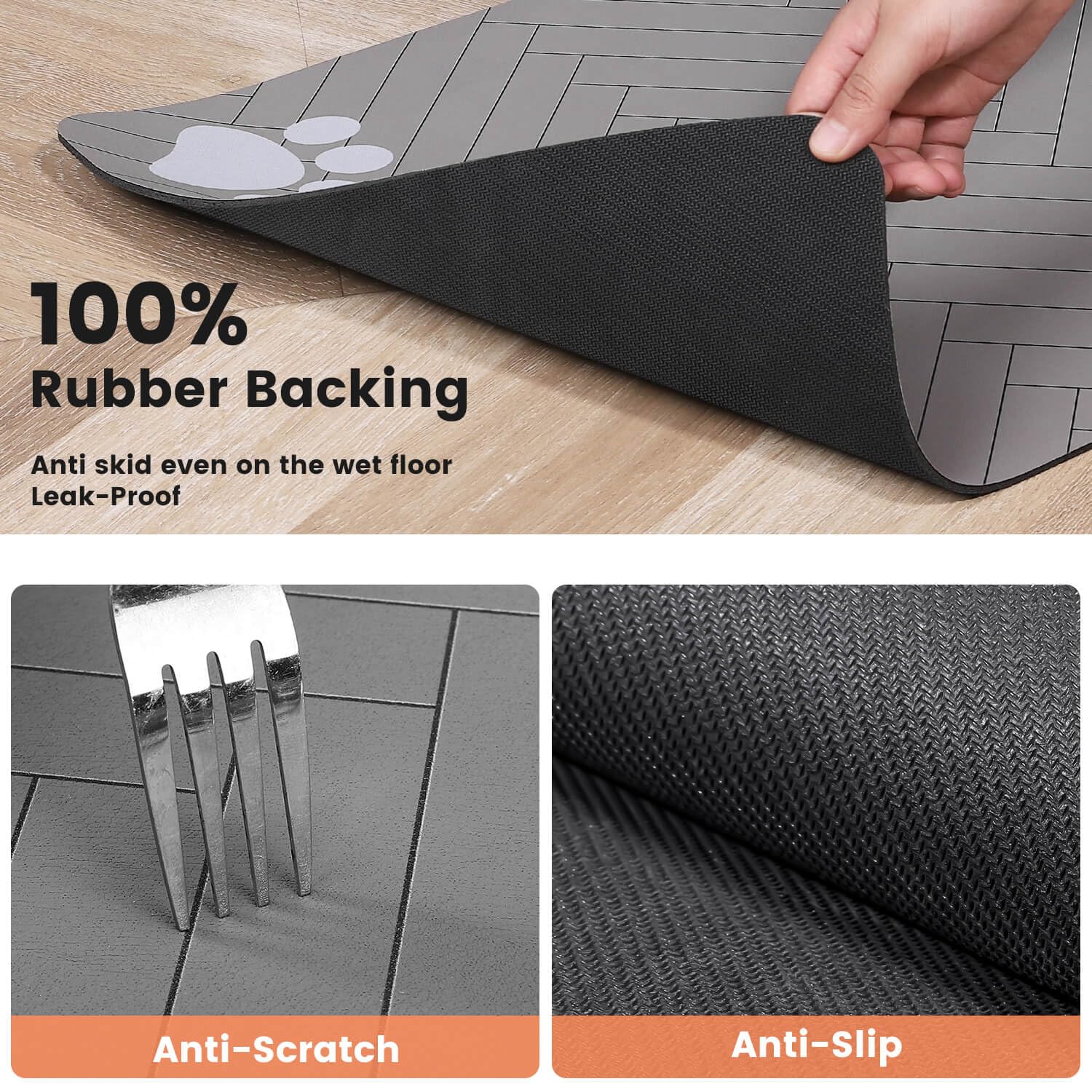 DK177 mat suitable for dogs and cats with a roomy feeding area.