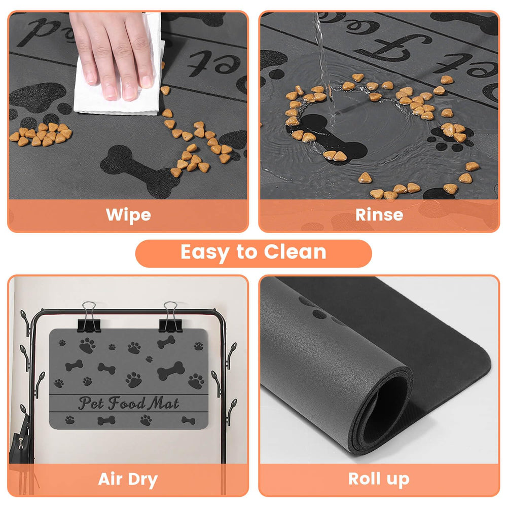 Easy-clean surface of DK177 mat resists hair and dust, bones