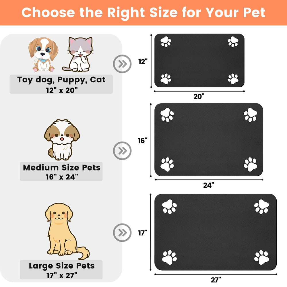 DK177 feeding mat with waterproof backing protects flooring from moisture