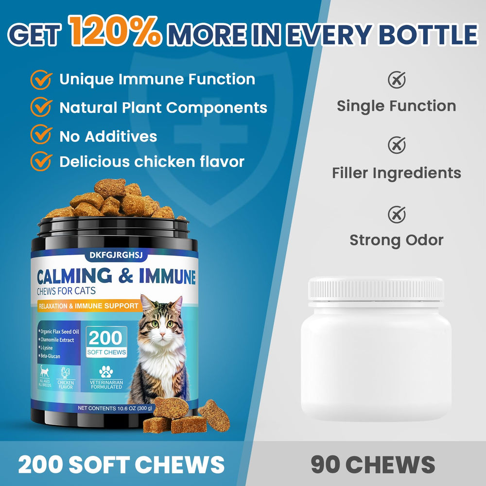 DKFGJRGHSJ cat calming treats with hemp chamomile lysine for immune support