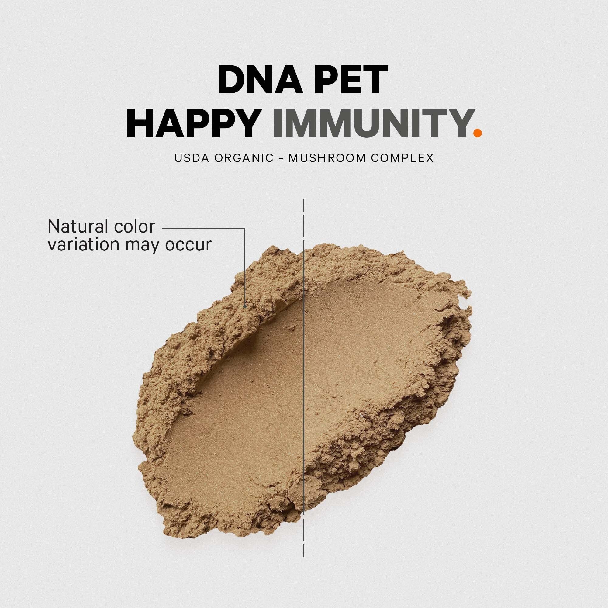 DNA PET Happy Immunity packaging highlighting USDA Organic and Non-GMO attributes