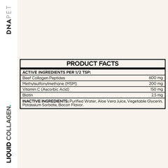 DNA PET bacon-flavor bottle shown for easy daily supplementation