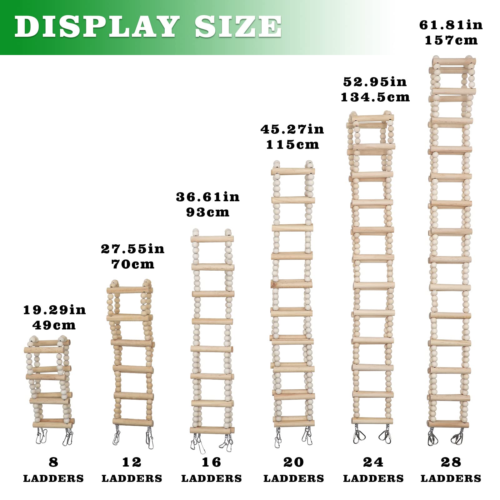 Dnoifne Bird Ladder Bridge easy installation with end buckles for cages.