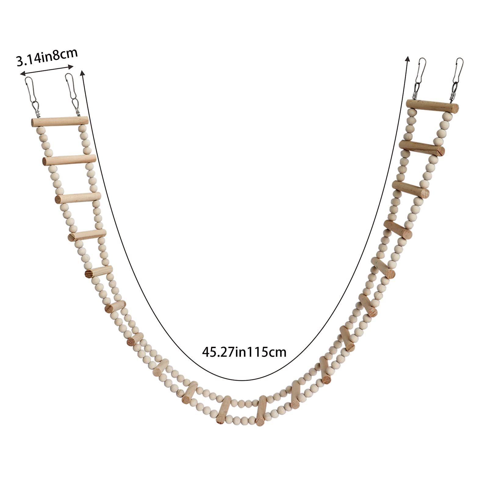 Dnoifne Bird Ladder Bridge natural wood texture for tactile enrichment.
