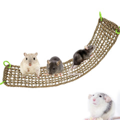 Dnoifne rat climbing mat hammock in seagrass provides a roomy perch for small pets.