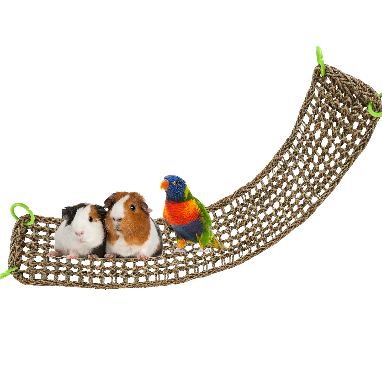 Dnoifne seagrass mat bird hammock 39x7 offers a comfortable perch for multiple bird sizes