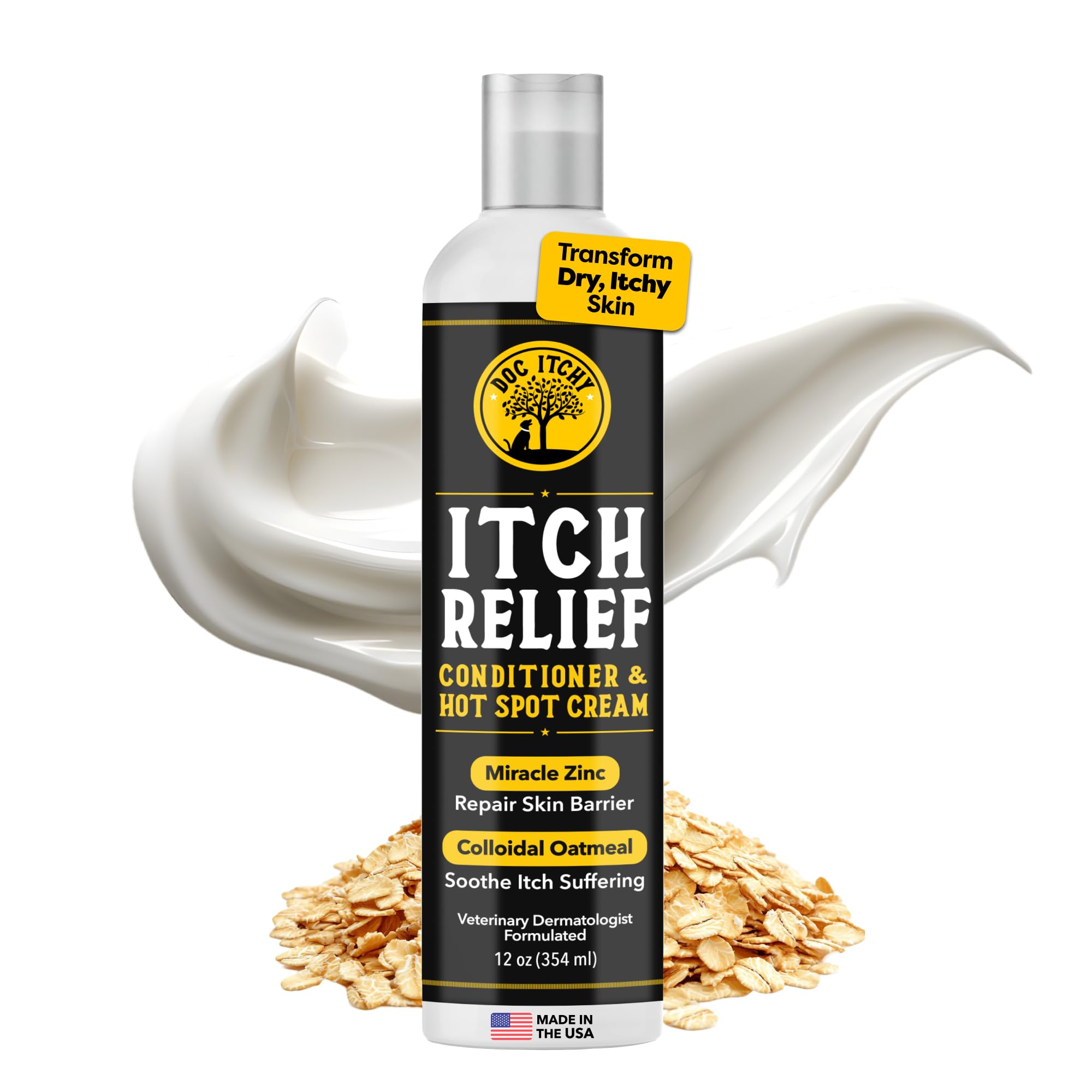 DocItchy Allergy Armor bottle front shows soothing dog skin care.