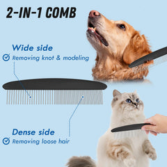 Docrok 2-in-1 comb for knot removal and smoothing fur.