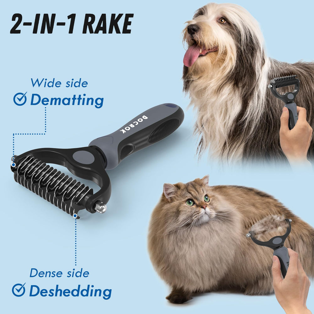 Docrok metal comb for dogs with teeth aligned for knot removal