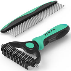 Docrok pet grooming brush and comb set for gentle detangling and grooming.