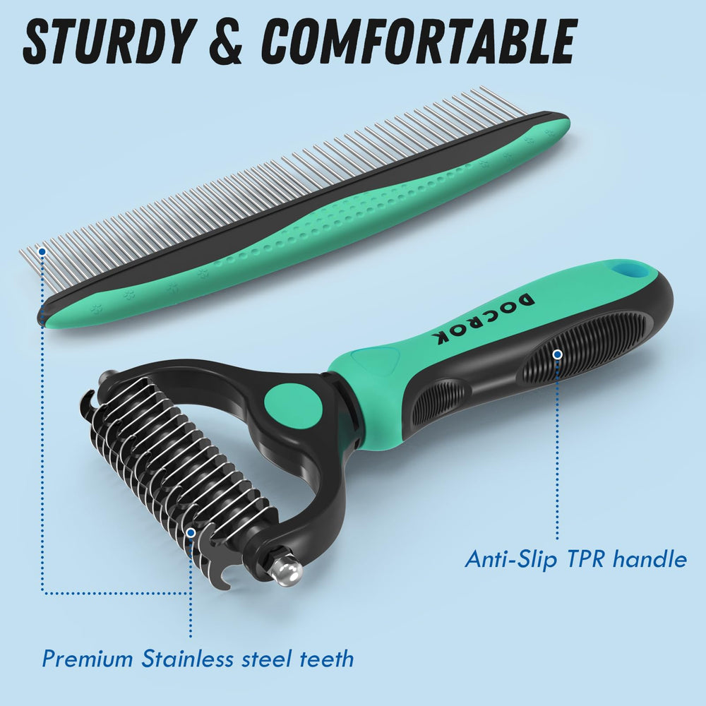 Docrok sturdy construction with protective edge for calmer grooming sessions.