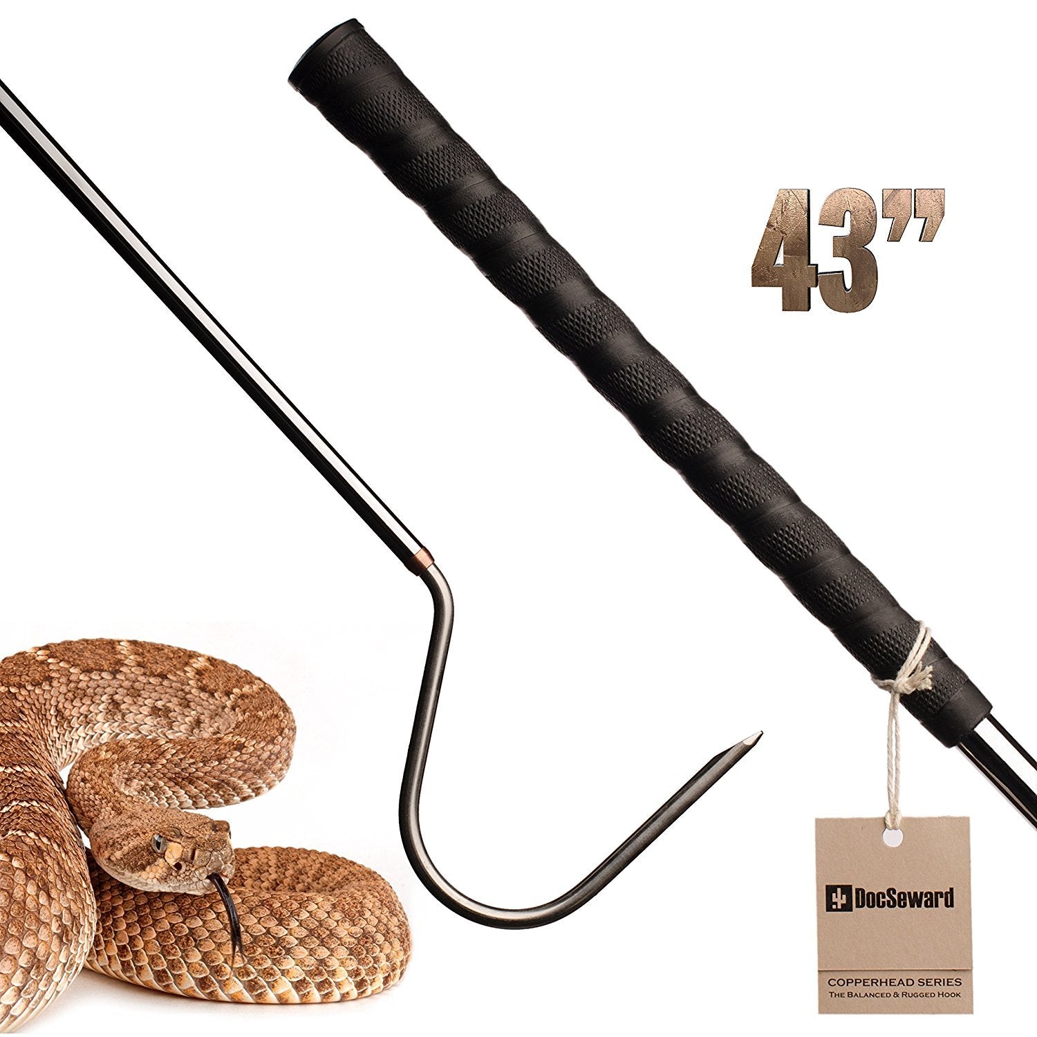 DocSeward Copperhead 43in Hook Balance highlights balanced use for safer snake handling in the field.