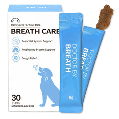 Doctor By Breath dog bottle shows bronchial supplement for daily respiratory support