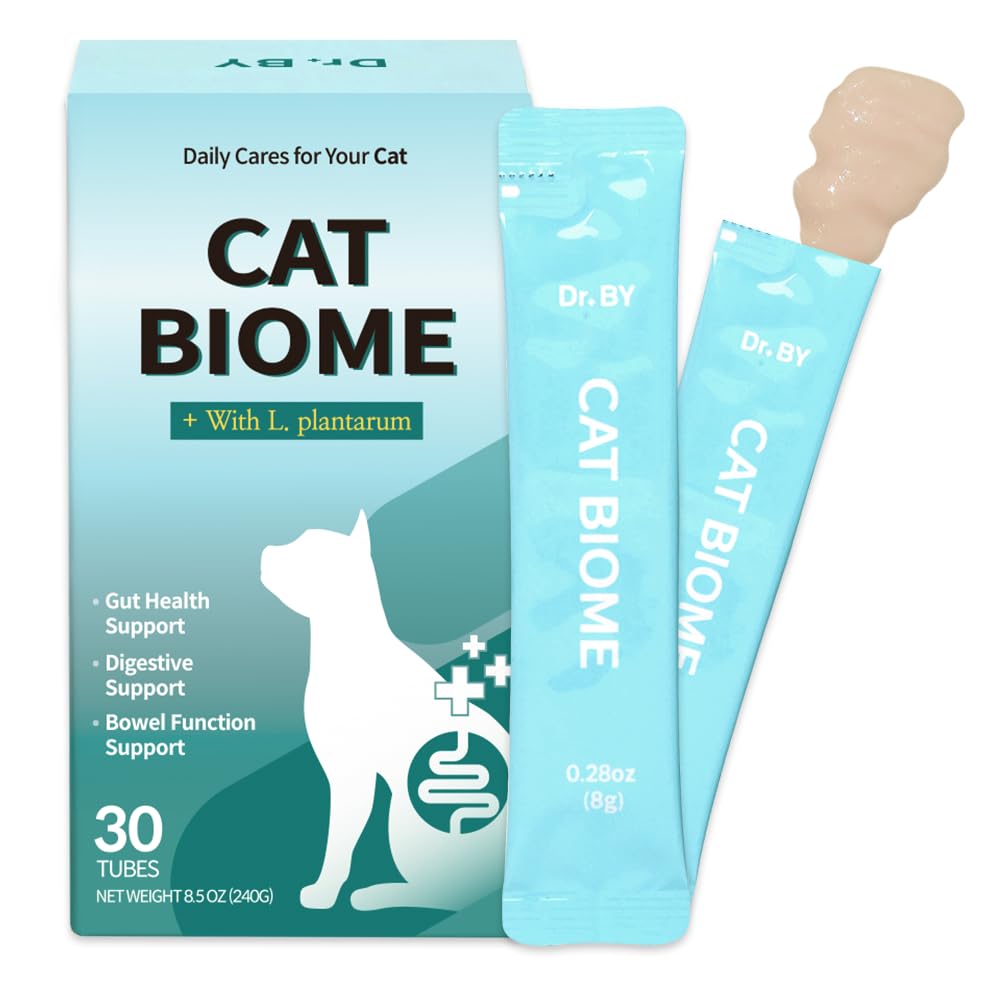 Doctor By Cat Biome bottle front for daily cat gut support.