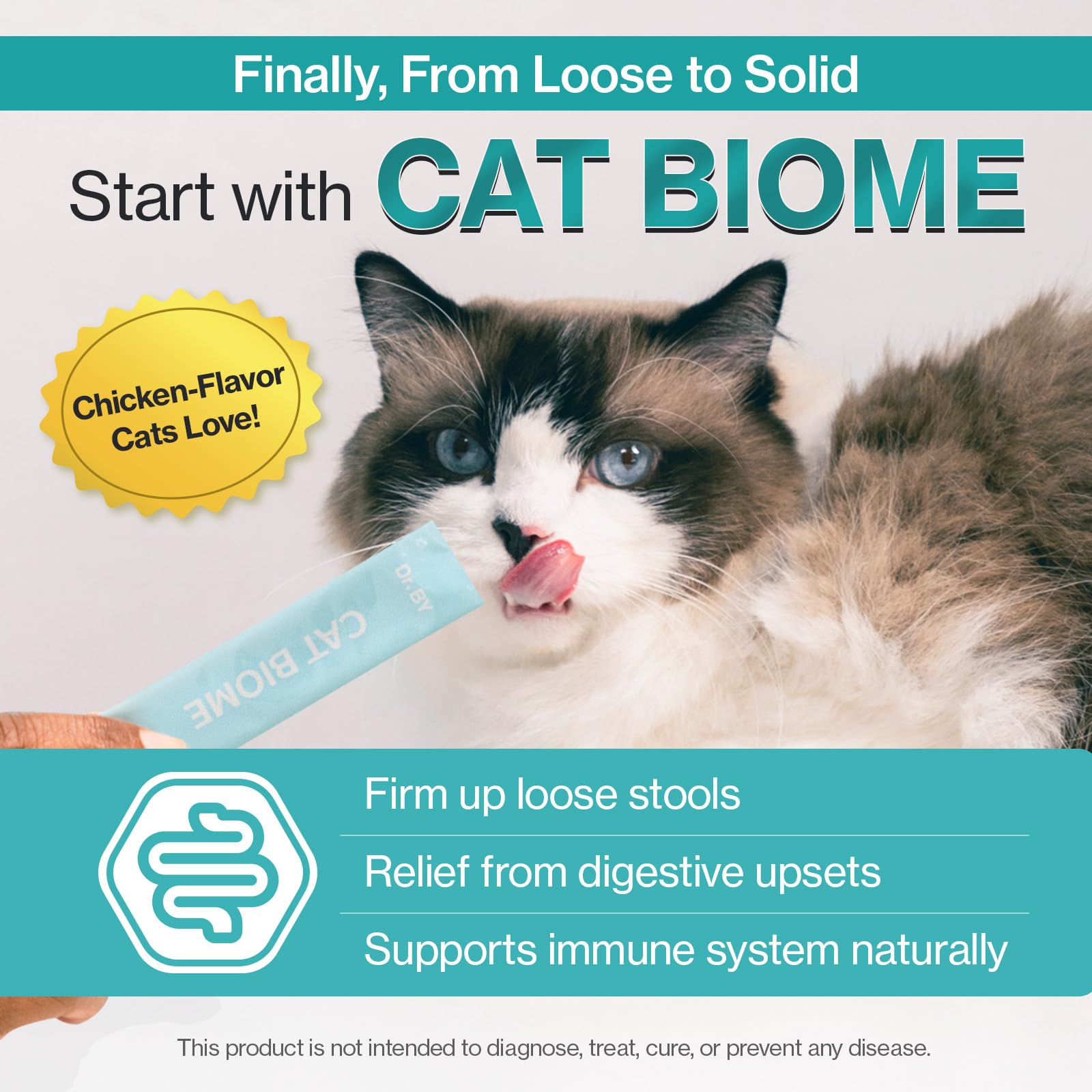 Doctor By Cat Biome packaging highlights convenient daily dosing.