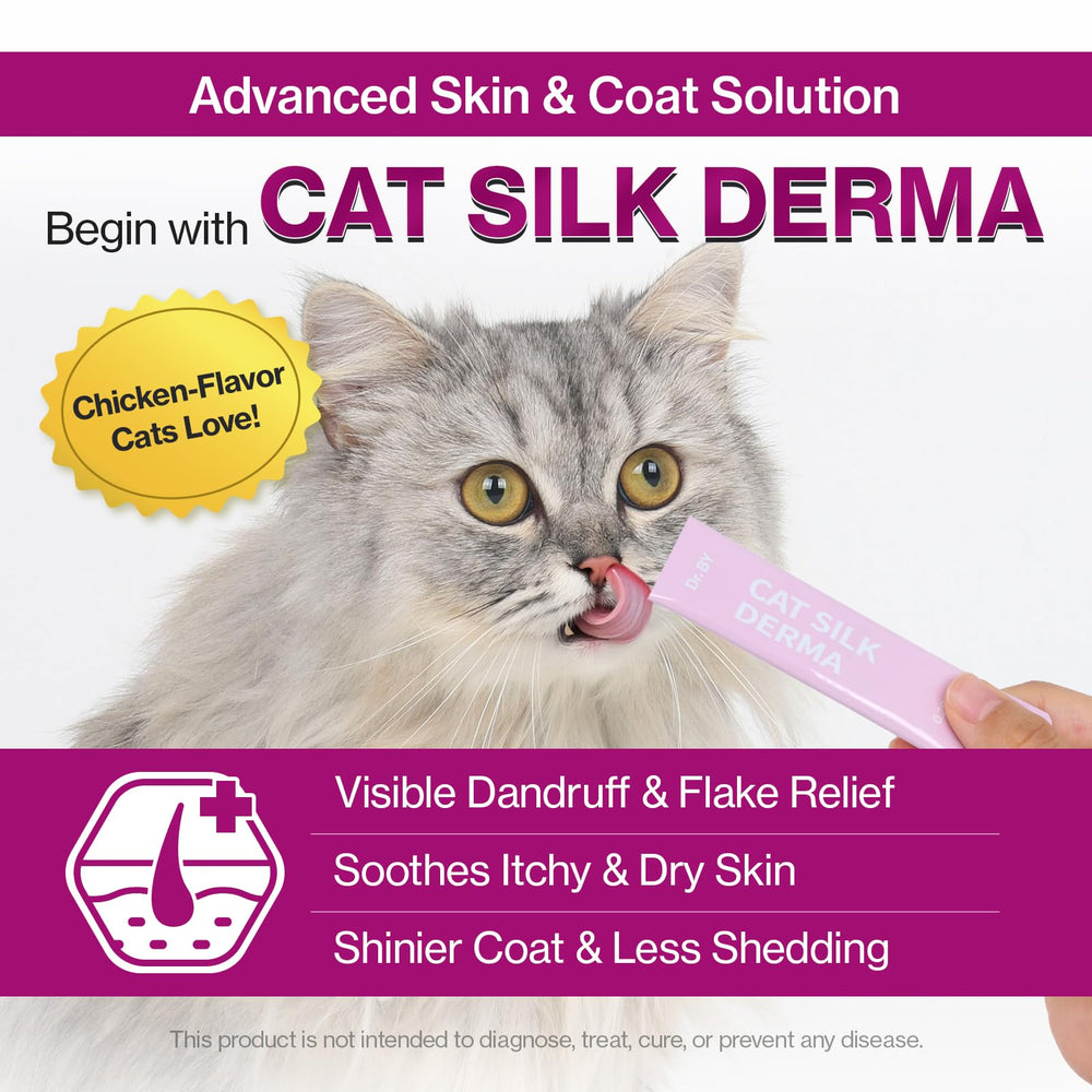Cat licks Doctor By Cat Silk Derma palatable skin and coat supplement