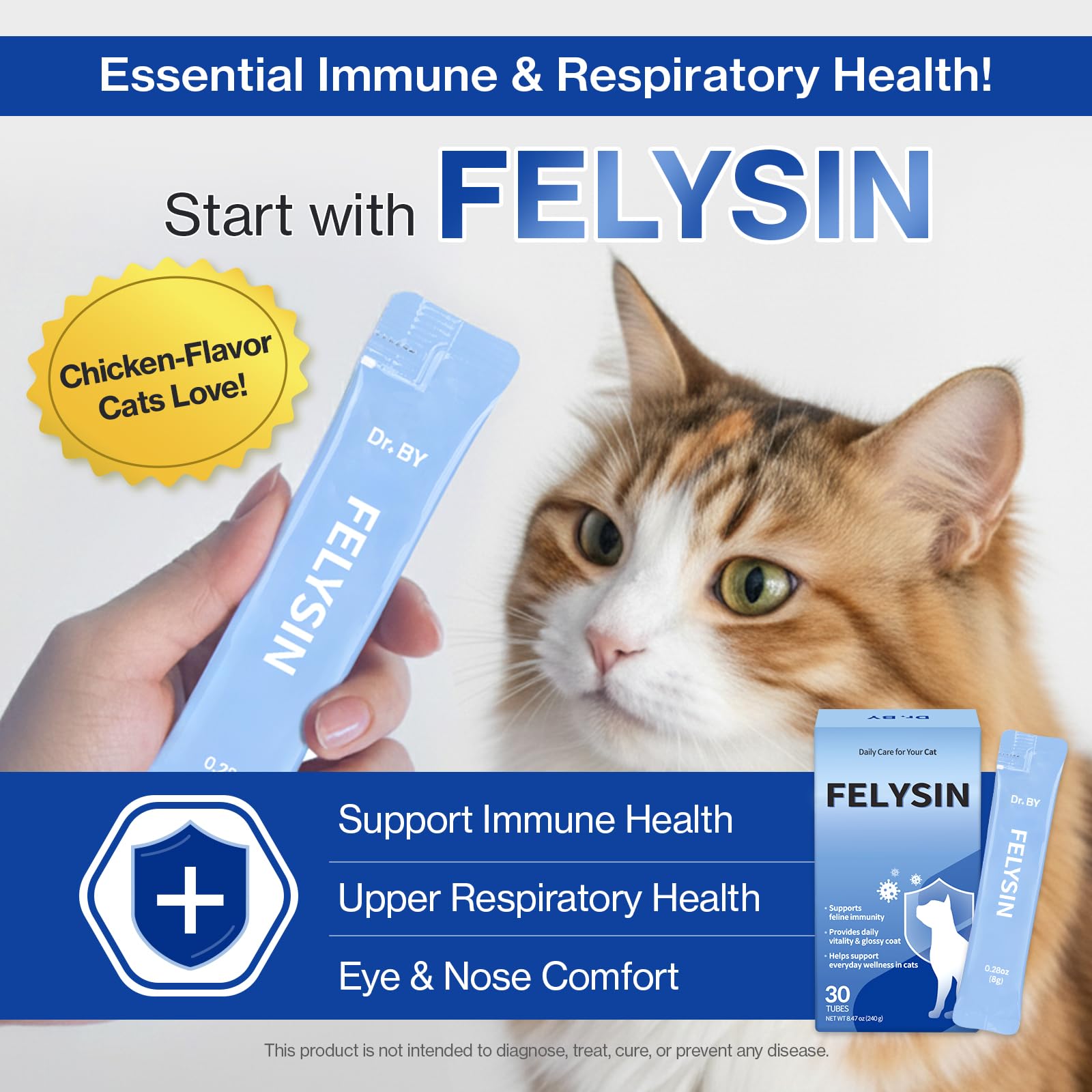 Doctor By FELYSIN cat taste test lickable treat for easy administration.