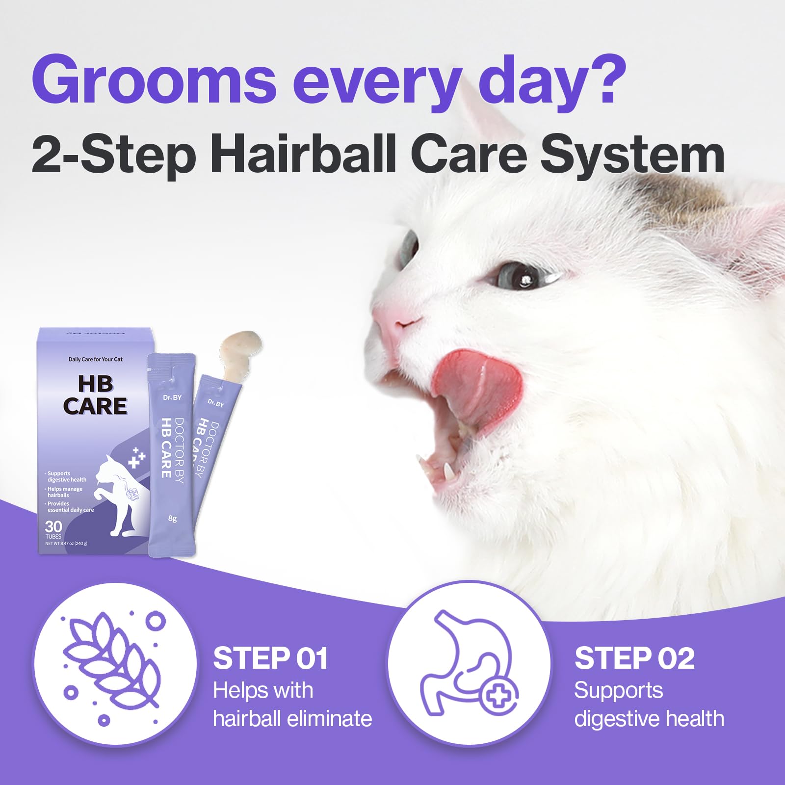 Doctor By HB Care longhaired cats-friendly formula for heavy grooming.