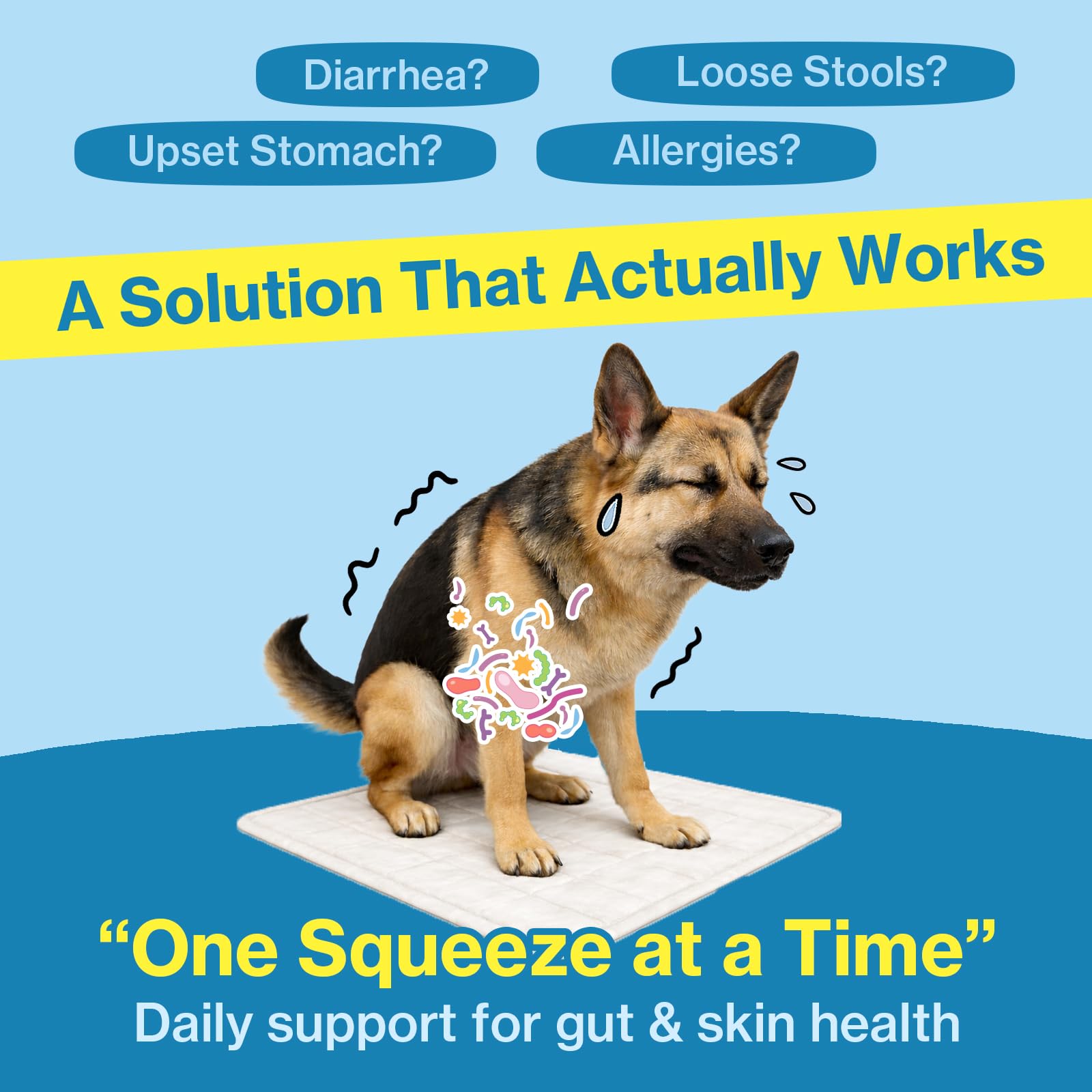 Doctor By Squeeze Probiotics for Dogs paste application makes mess-free feeding easy.