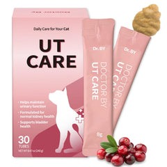 Doctor By UT Care bottle with lickable formula for cat urinary wellness.