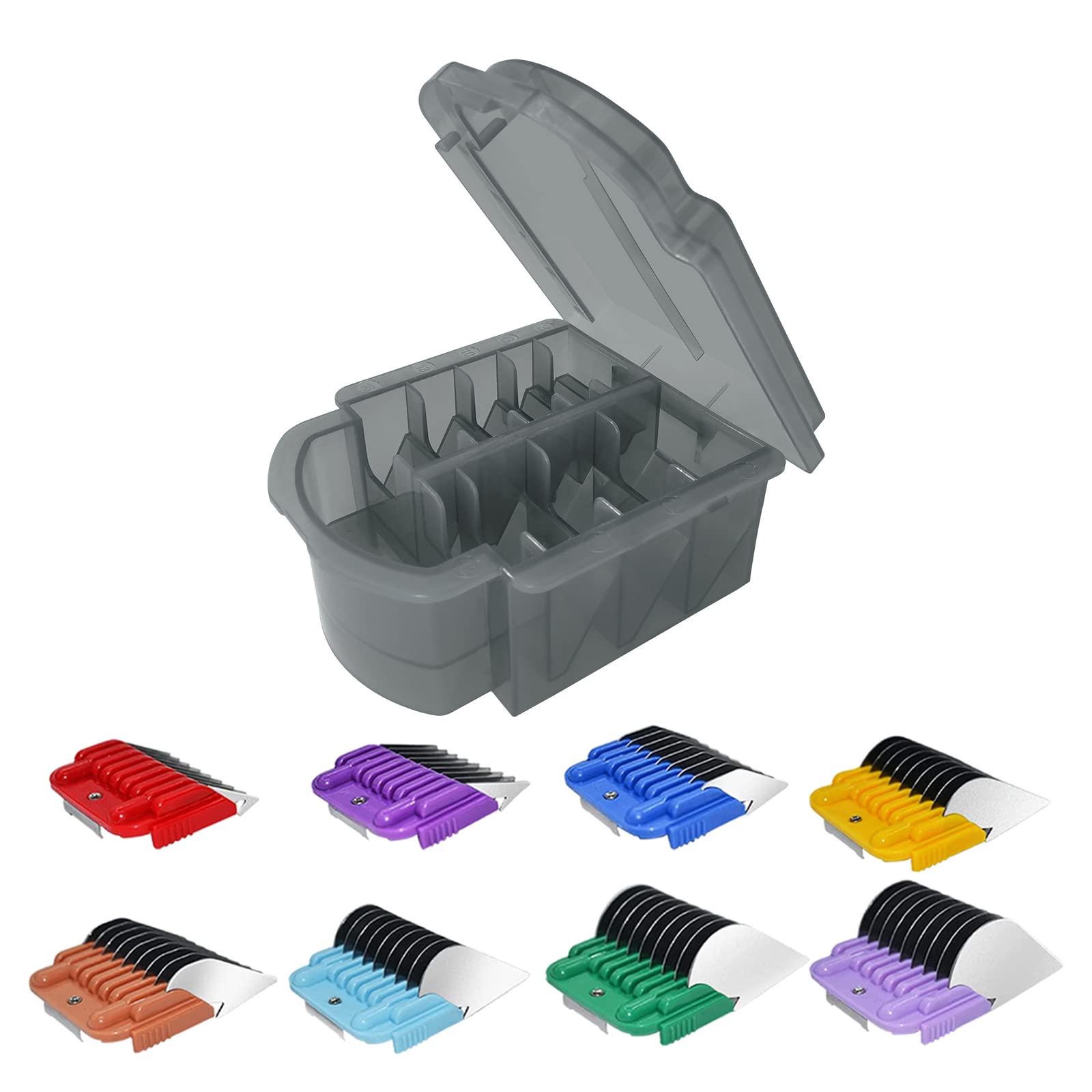 DODAER animal stainless steel guide combs set in box for efficient grooming.
