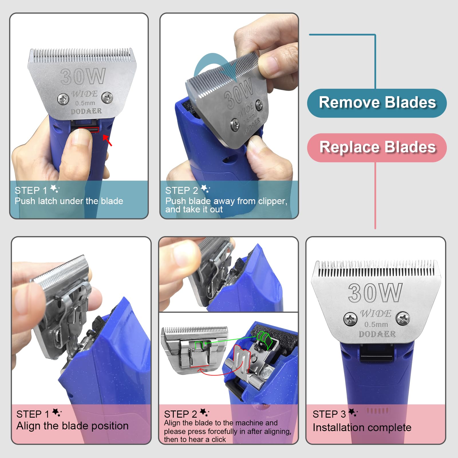 Included in the package: the 7FW blade for quick setup