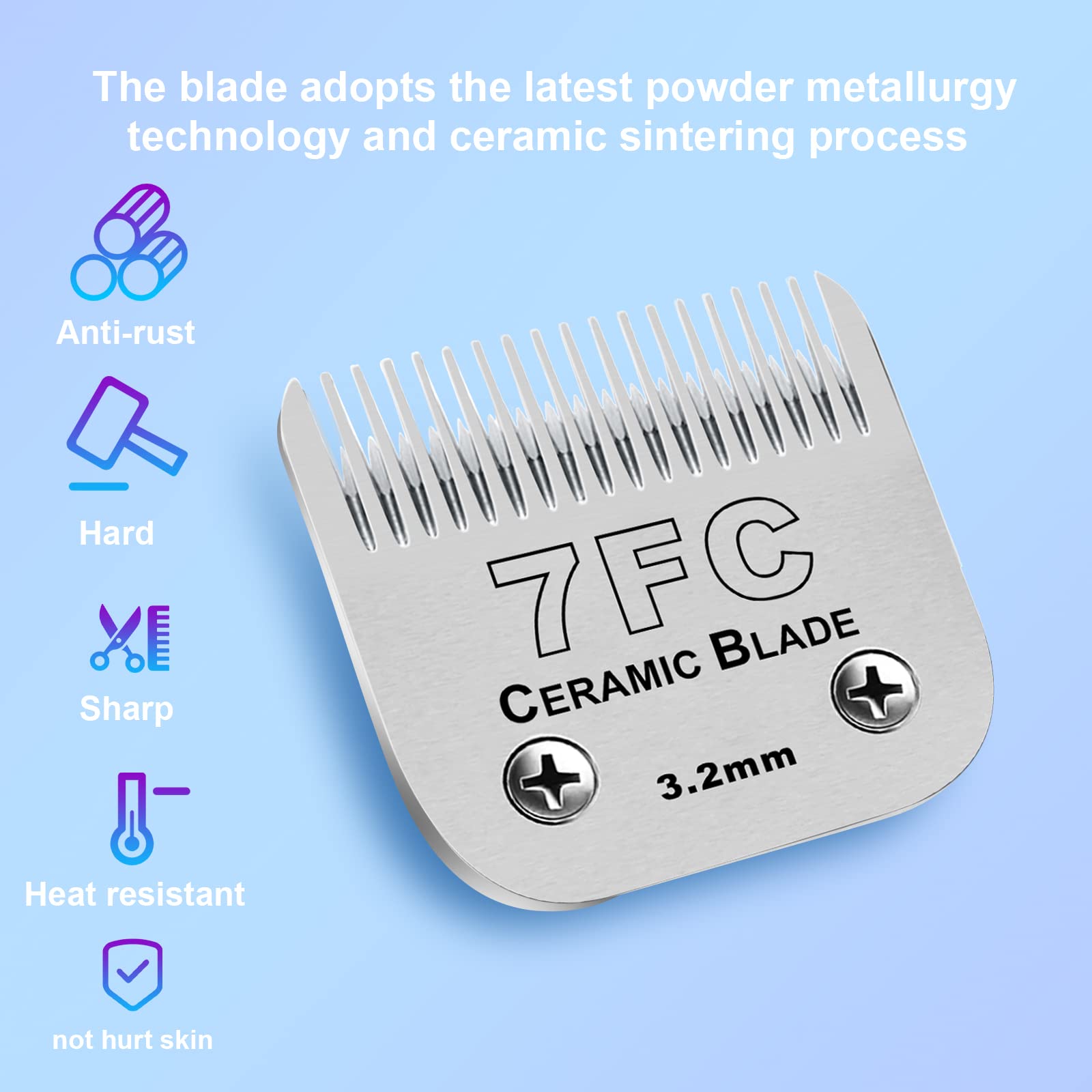 DODAER ceramic-coated shear blade detail highlighting durability and rust resistance.