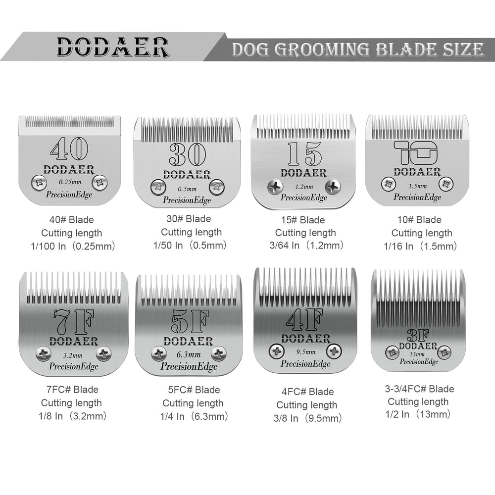 DODAER clipper compatibility with Andis, Oster A5, and Wahl KM10.