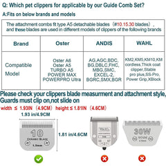 DODAER color-coded guide combs simplify size identification during grooming.
