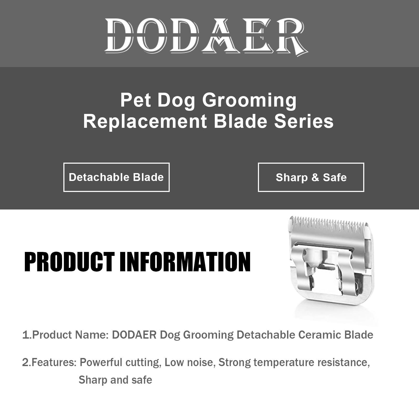 DODAER blade set compatible with Andis, Oster A5, and Wahl.