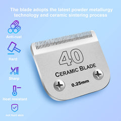DODAER detachable ceramic blade compatibility confirms fit with Andis, Oster, and Wahl clippers.