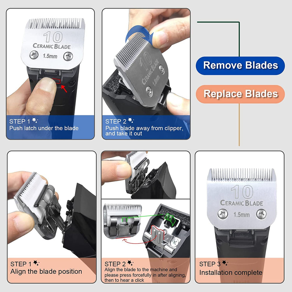 DODAER detachable clipper blade 7FC-5FC for 3.2mm and 6.3mm length options