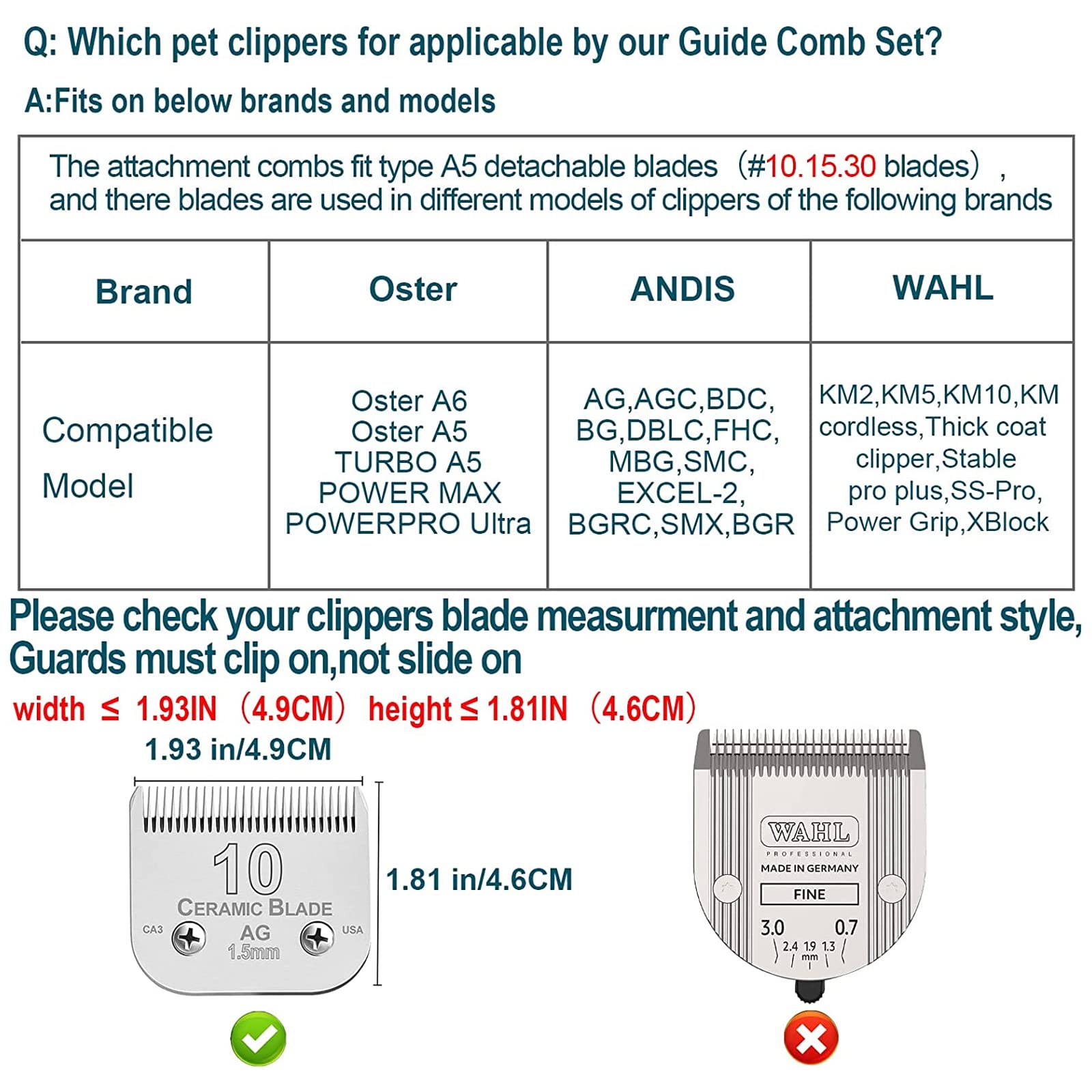 DODAER guide comb orange 13mm for thicker coats