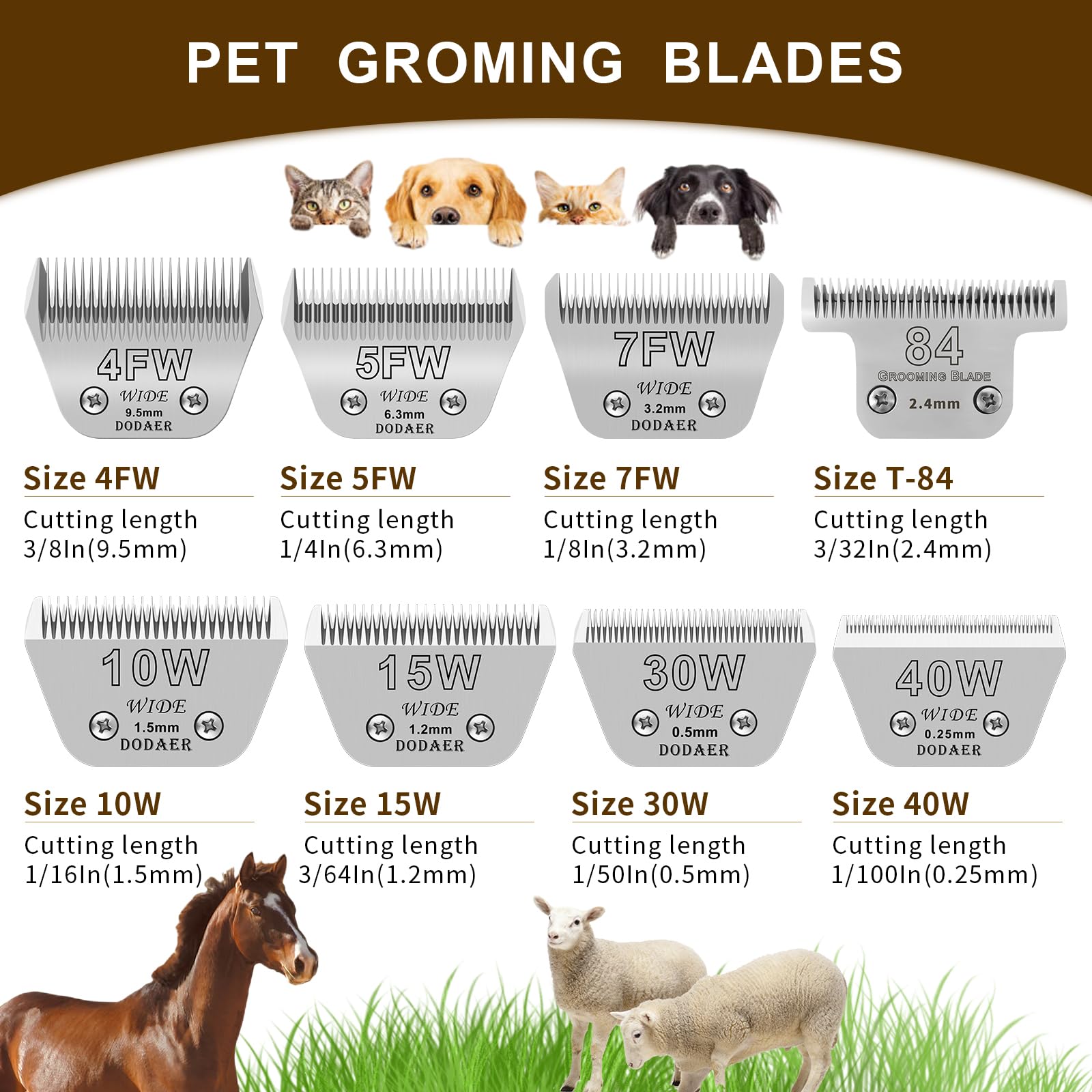 DODAER stainless steel 440C blade for durability and sharp cuts.