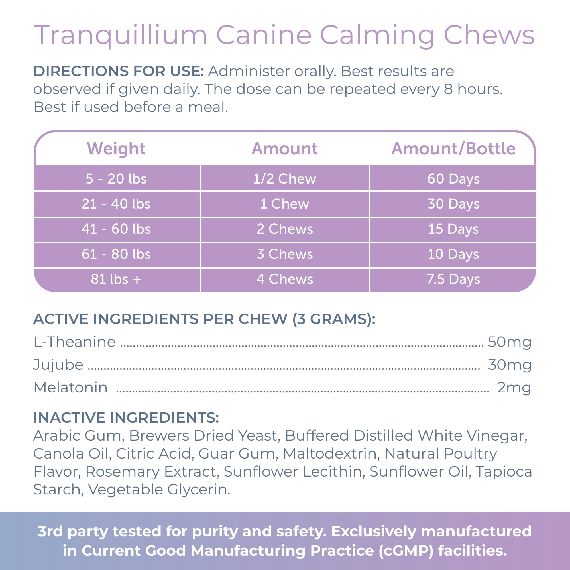 Tranquillium chews beside a dog bowl ready for daily use.