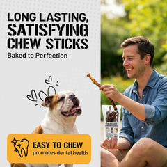 Dog Chits baked bully sticks image shows crisp surface and savory aroma.