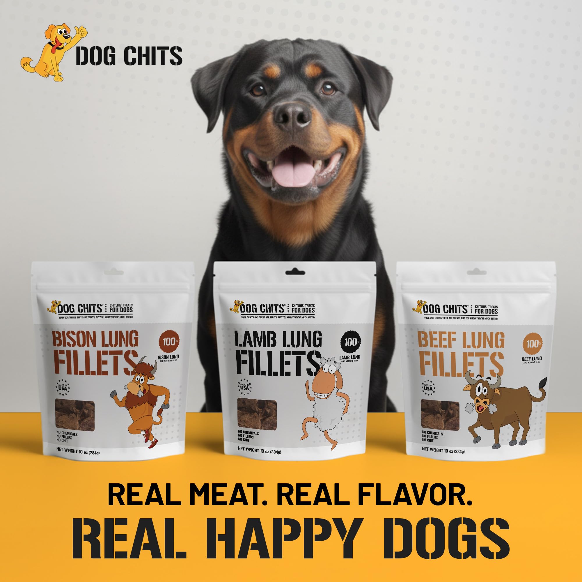 Dog Chits Beef Lung Treats provide protein-rich healthy snacking.