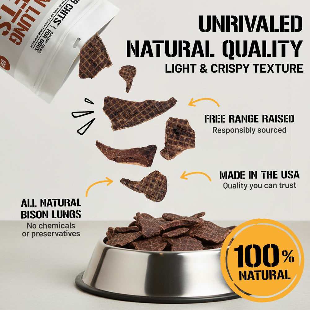 Dog Chits Bison Lung Fillets soft treat image demonstrates easy portioning for training.