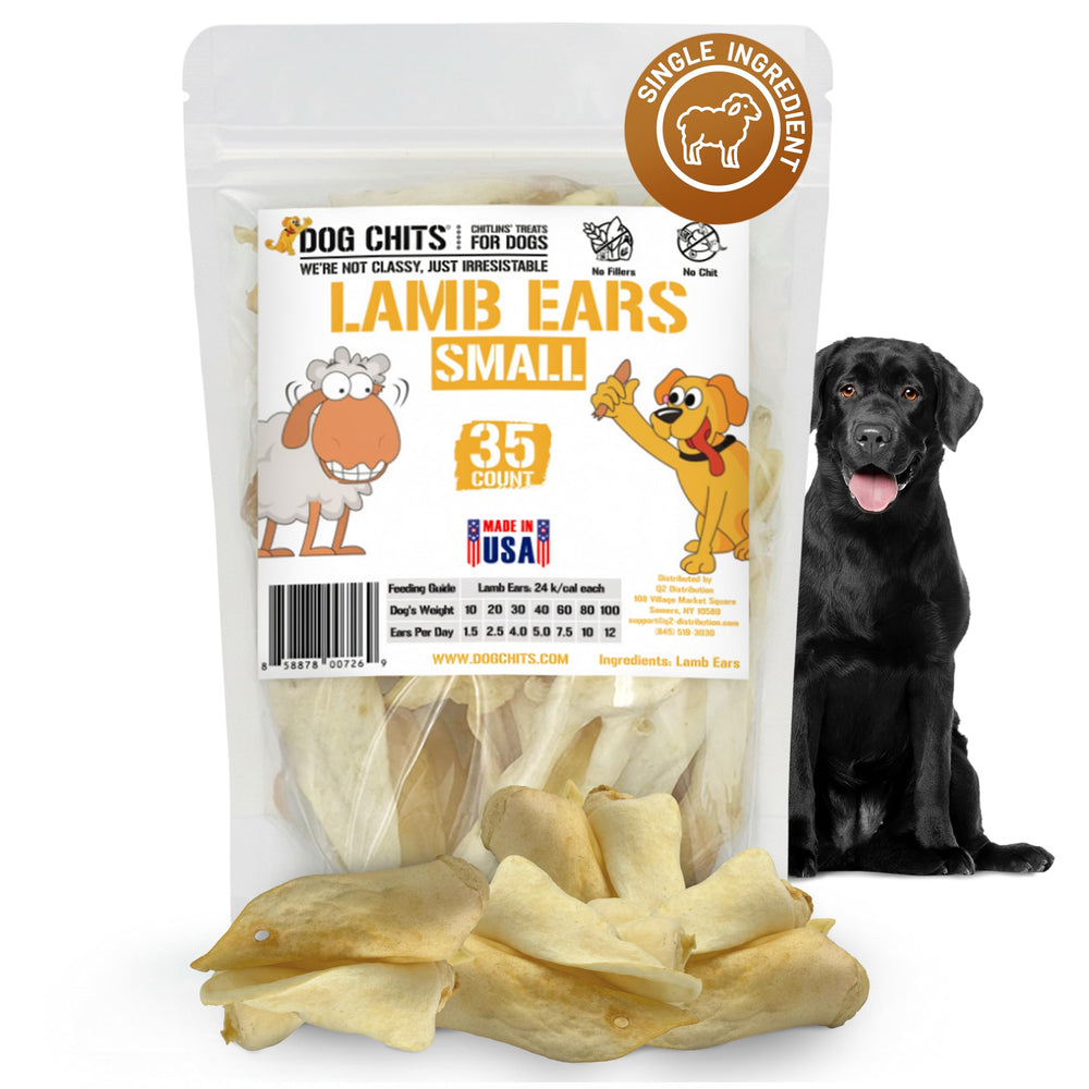 Dog Chits Lamb Ears pack-front: 100% natural lamb ear snack for dogs