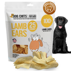 Dog Chits Lamb Ears pack-front shows a natural, single-ingredient dog treat.