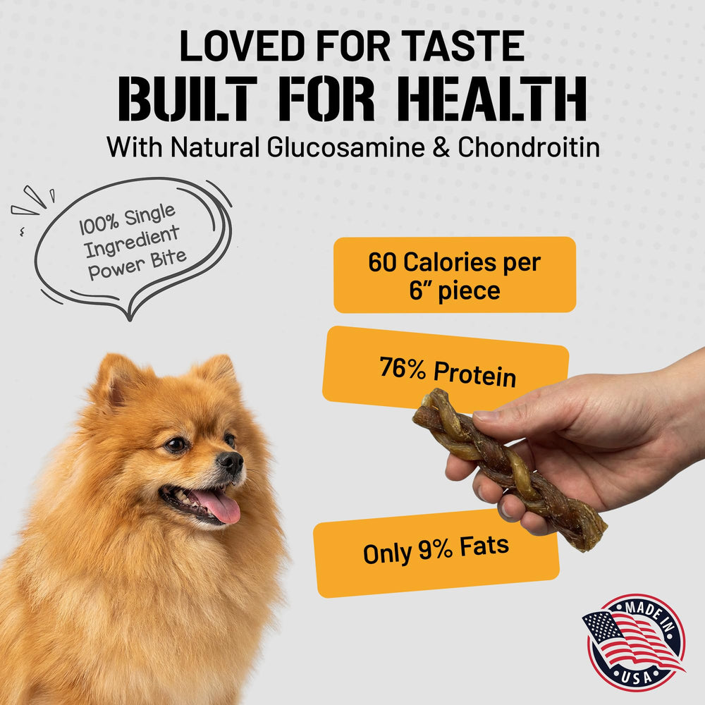 Dog Chits Lamb Esophagus Chews braided texture closeup highlights durable, engaging chew