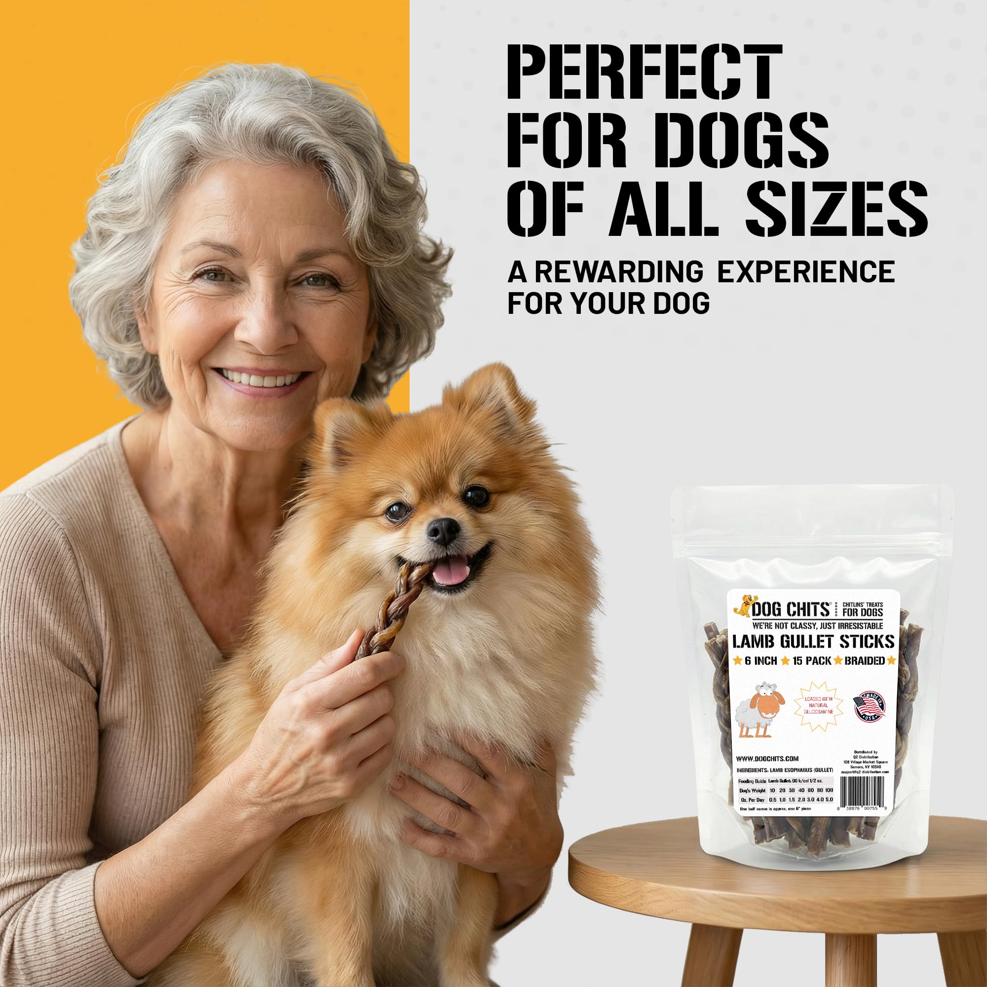 Dog Chits Lamb Esophagus Chews USA-made small-batch crafted with care