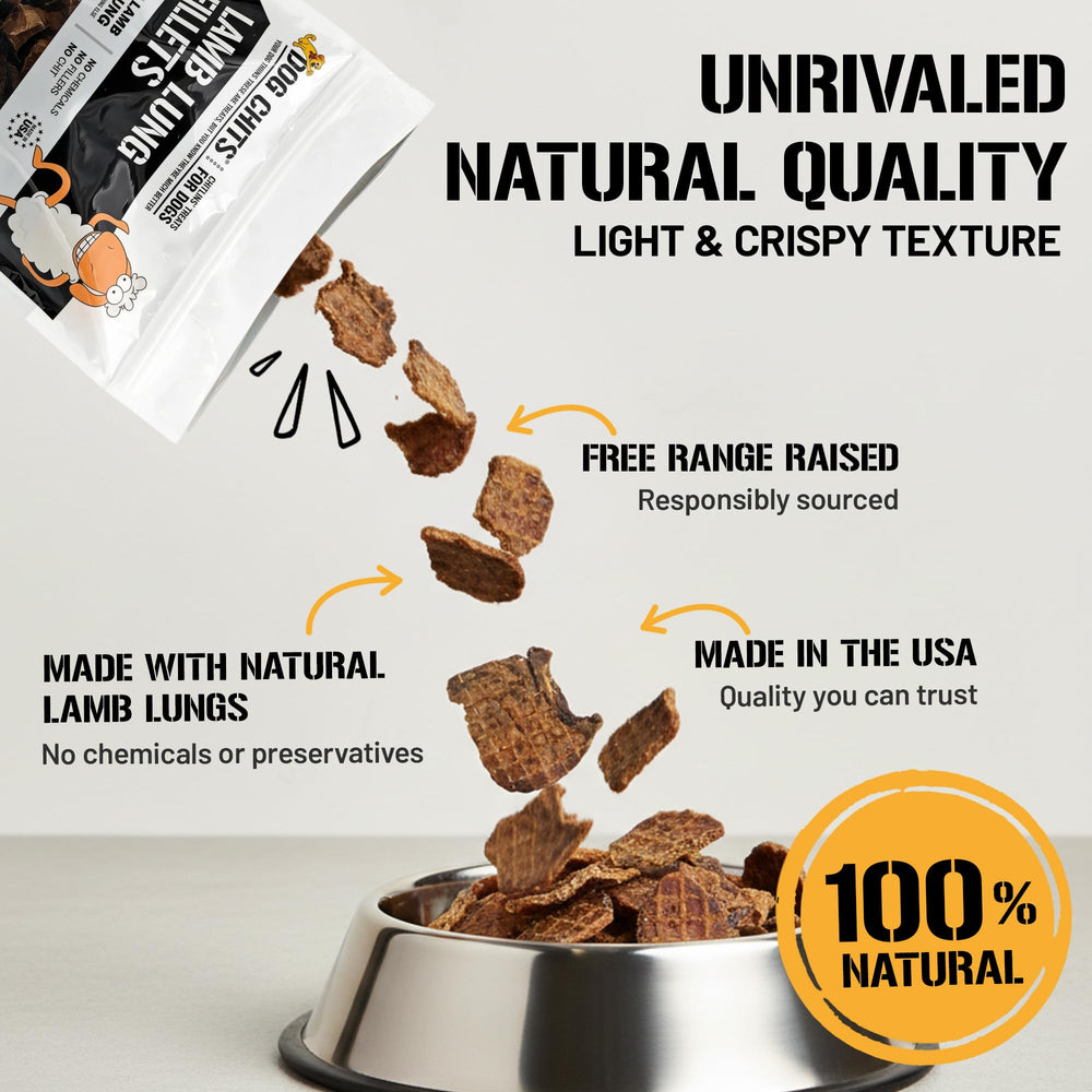 Dog Chits Lamb Lung Fillets high-protein, low-fat treat option